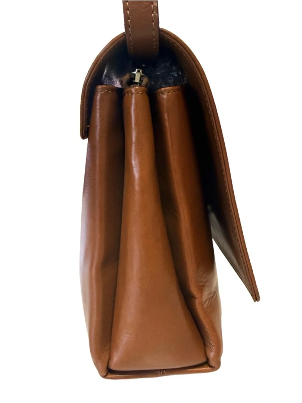 Celine Calfskin Leather Flap Bag with Gold Celine Logo Charm - Picture 5 of 15